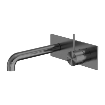 MECCA WALL BASIN/BATH MIXER HANDLE UP 185MM GUN METAL