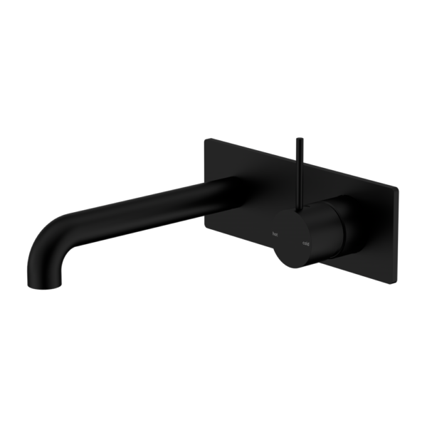 MECCA WALL BASIN/BATH MIXER HANDLE UP 260MM MATTE BLACK