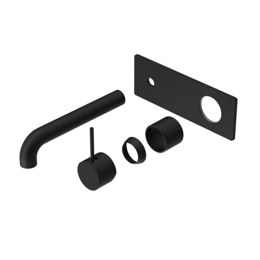 MECCA WALL BASIN/BATH MIXER HANDLE UP 230MM TRIM KITS ONLY MATTE BLACK