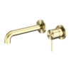 MECCA WALL BASIN/BATH MIXER SEPARETE BACK PLATE 185MM BRUSHED GOLD