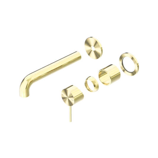 MECCA WALL BASIN/BATH MIXER SEPARETE BACK PLATE 230MM TRIM KITS ONLY BRUSHED GOLD