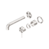 MECCA WALL BASIN/BATH MIXER SEPARETE BACK PLATE 160MM TRIM KITS ONLY BRUSHED NICKEL
