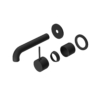 MECCA WALL BASIN/BATH MIXER SEPARETE BACK PLATE HANDLE UP 160MM TRIM KITS ONLY MATTE BLACK