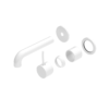 MECCA WALL BASIN/BATH MIXER SEPARETE BACK PLATE HANDLE UP 230MM TRIM KITS ONLY MATTE WHITE