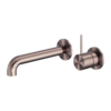 MECCA WALL BASIN/BATH MIXER SEPARETE BACK PLATE HANDLE UP 230MM BRUSHED BRONZE