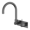 MECCA WALL BASIN/BATH MIXER SWIVEL SPOUT HANDLE UP GUN METAL