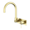 MECCA WALL BASIN/BATH MIXER SWIVEL SPOUT BRUSHED GOLD