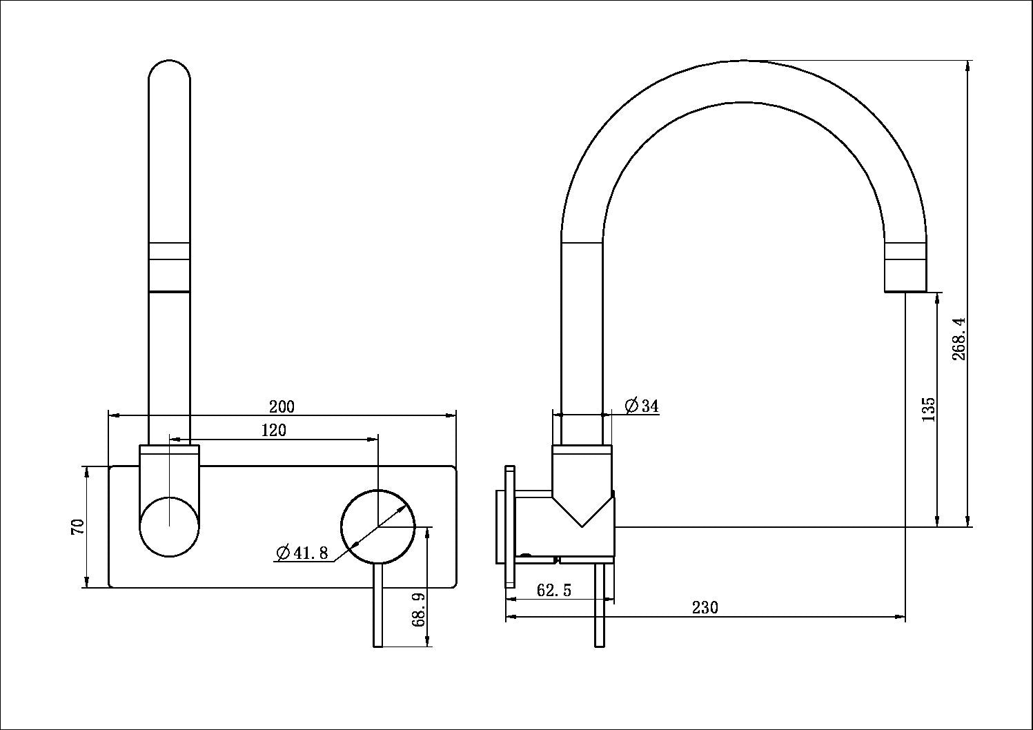MECCA WALL BASIN/BATH MIXER SWIVEL SPOUT TRIM KITS ONLY MATTE BLACK