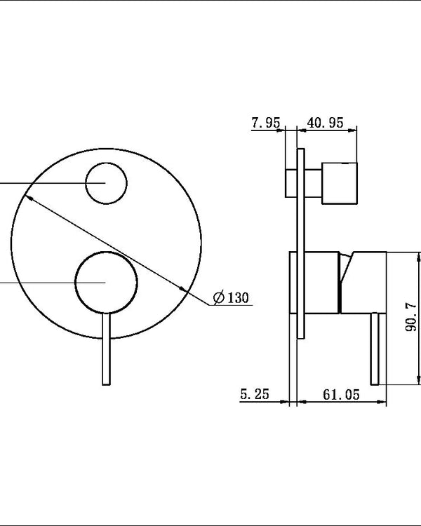 MECCA SHOWER MIXER WITH DIVERTOR TRIM KITS ONLY BRUSHED BRONZE