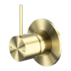 MECCA SHOWER MIXER HANDLE UP 80MM PLATE BRUSHED GOLD