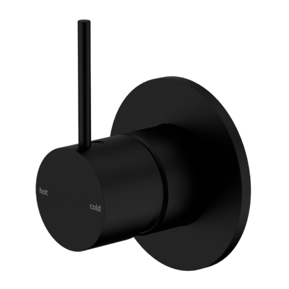 MECCA SHOWER MIXER HANDLE UP 80MM PLATE MATTE BLACK