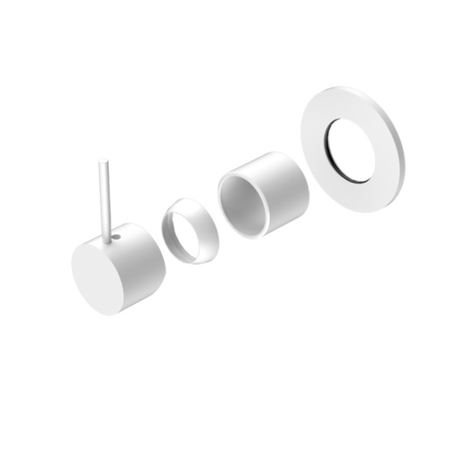 MECCA SHOWER MIXER HANDLE UP 80MM PLATE TRIM KITS ONLY MATTE WHITE
