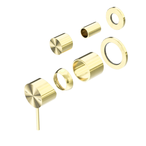MECCA SHOWER MIXER WITH DIVERTOR SEPARATE BACK PLATE TRIM KITS ONLY BRUSHED GOLD