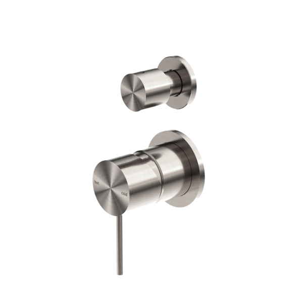 MECCA SHOWER MIXER WITH DIVERTOR SEPARATE BACK PLATE BRUSHED NICKEL