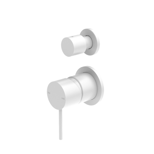 MECCA SHOWER MIXER WITH DIVERTOR SEPARATE BACK PLATE MATTE WHITE