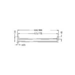 NEW MECCA DOUBLE TOWEL RAIL 600MM BRUSHED NICKEL