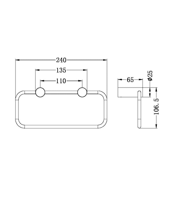 NEW MECCA TOWEL RING MATTE BLACK