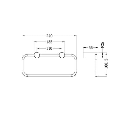 NEW MECCA TOWEL RING GUN METAL