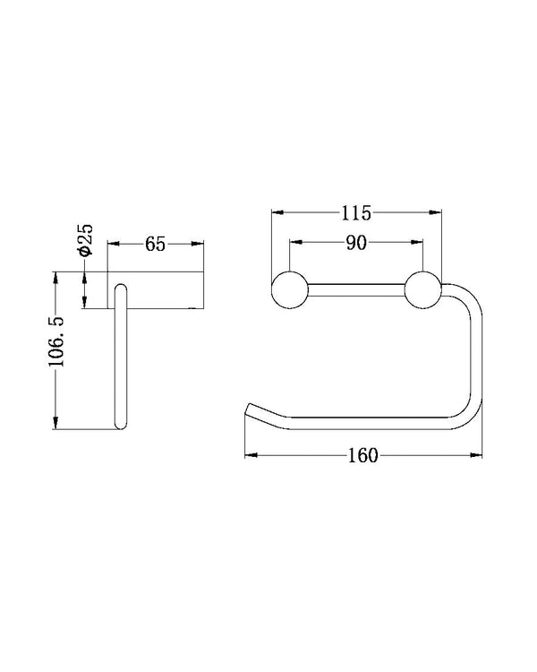 NEW MECCA TOILET ROLL HOLDER BRUSHED NICKEL