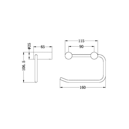 NEW MECCA TOILET ROLL HOLDER BRUSHED NICKEL