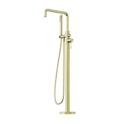 OPAL FREESTANDING BATH MIXER WITH HAND SHOWER BRUSHED GOLD