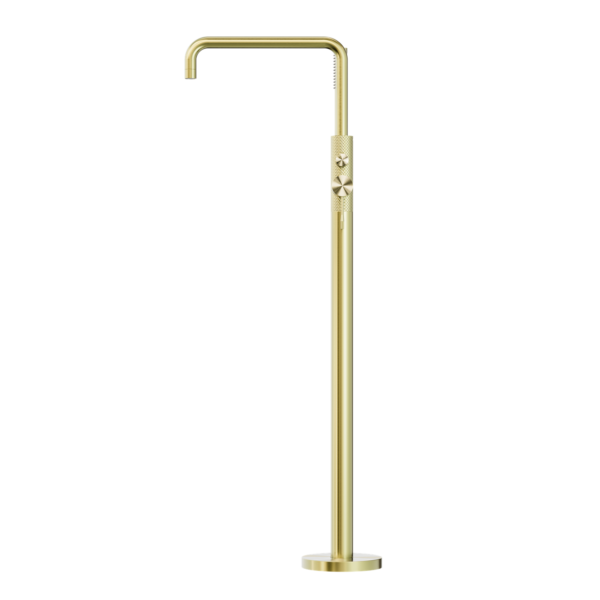 OPAL FREESTANDING BATH MIXER WITH HAND SHOWER BRUSHED GOLD