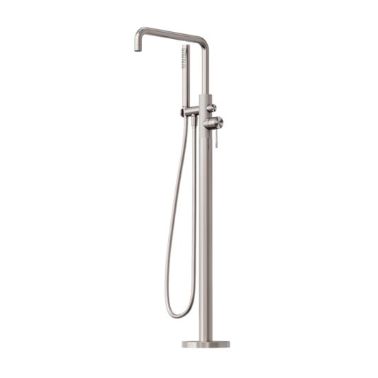 OPAL FREESTANDING BATH MIXER WITH HAND SHOWER BRUSHED NICKEL