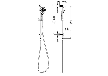 OPAL SHOWER RAIL GRAPHITE