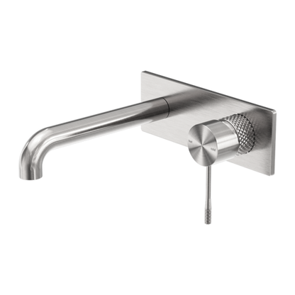OPAL WALL BASIN/BATH MIXER 185MM BRUSHED NICKEL