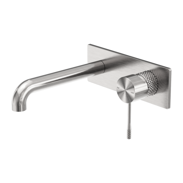 OPAL WALL BASIN/BATH MIXER 230MM BRUSHED NICKEL