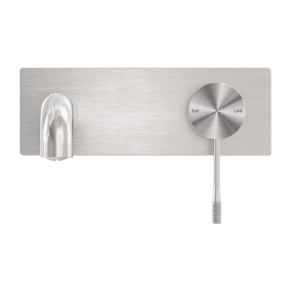 OPAL WALL BASIN/BATH MIXER 120MM BRUSHED NICKEL