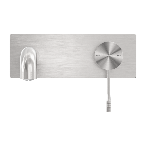 OPAL WALL BASIN/BATH MIXER 230MM BRUSHED NICKEL
