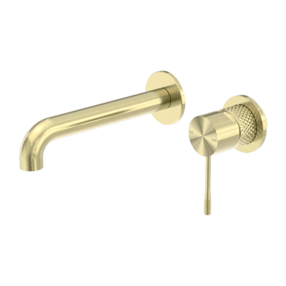 OPAL WALL BASIN/BATH MIXER SEPARATE BACK PLATE 230MM BRUSHED GOLD