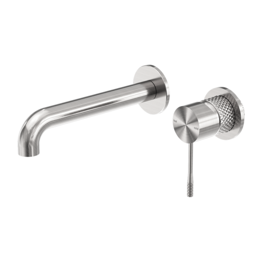 OPAL WALL BASIN/BATH MIXER SEPARATE BACK PLATE 230MM BRUSHED NICKEL