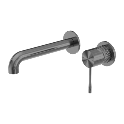 OPAL WALL BASIN/BATH MIXER SEPARATE BACK PLATE 185MM GRAPHITE
