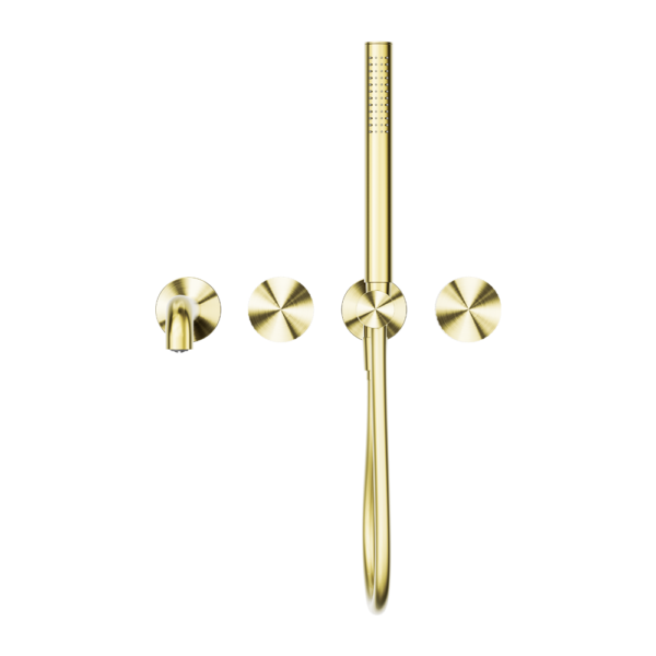 OPAL PROGRESSIVE SHOWER SYSTEM SEPARATE PLATE WITH SPOUT 250MM BRUSHED GOLD