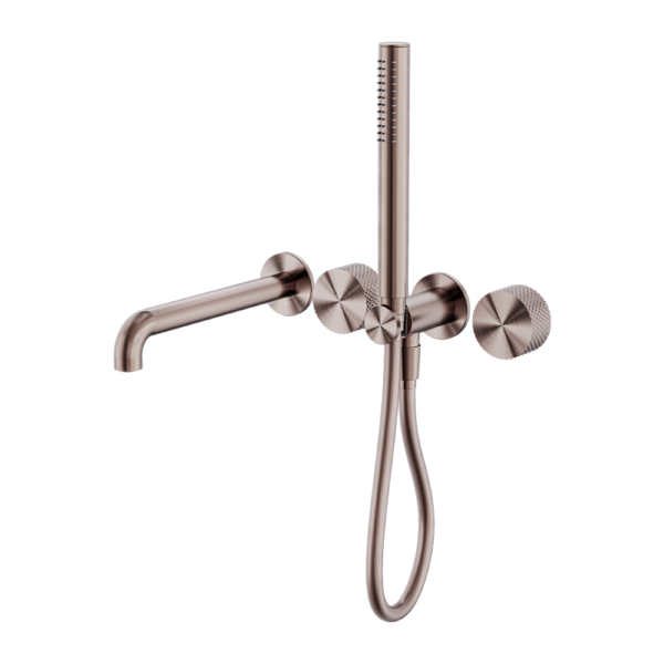 OPAL PROGRESSIVE SHOWER SYSTEM SEPARATE PLATE WITH SPOUT 250MM TRIM KITS ONLY BRUSHED BRONZE