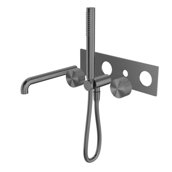 OPAL PROGRESSIVE SHOWER SYSTEM WITH SPOUT 250MM TRIM KITS ONLY GRAPHITE