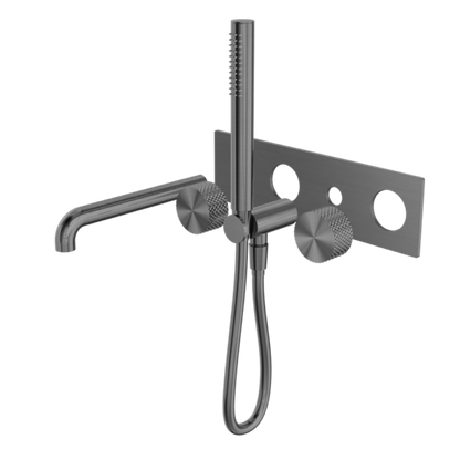 OPAL PROGRESSIVE SHOWER SYSTEM WITH SPOUT 250MM TRIM KITS ONLY GRAPHITE