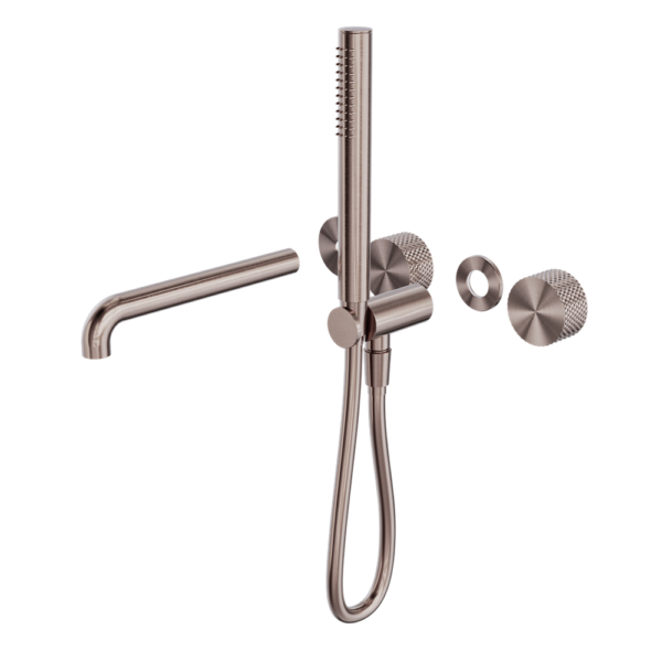 OPAL PROGRESSIVE SHOWER SYSTEM SEPARATE PLATE WITH SPOUT 230MM TRIM KITS ONLY BRUSHED BRONZE