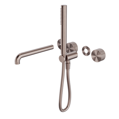 OPAL PROGRESSIVE SHOWER SYSTEM SEPARATE PLATE WITH SPOUT 230MM TRIM KITS ONLY BRUSHED BRONZE