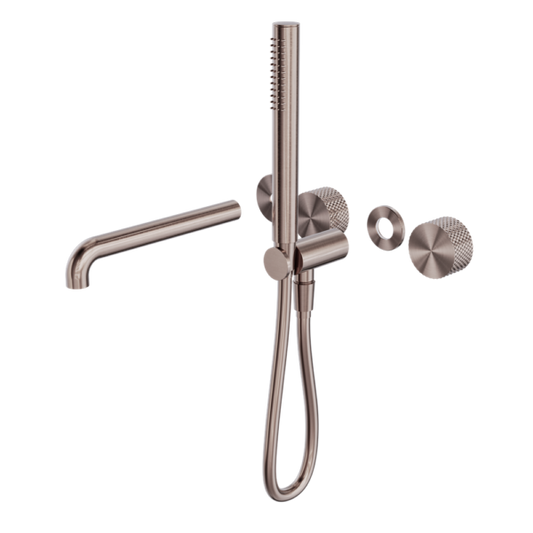 OPAL PROGRESSIVE SHOWER SYSTEM SEPARATE PLATE WITH SPOUT 230MM TRIM KITS ONLY BRUSHED BRONZE