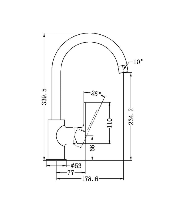 BIANCA KTICHEN MIXER GOOSENECK SPOUT GUN METAL