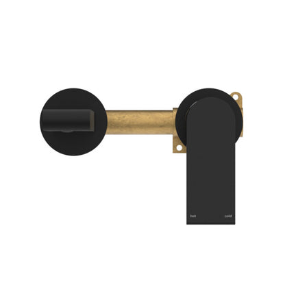 BIANCA WALL BASIN/BATH MIXER SEPARATE BACK PLATE 230MM MATTE BLACK