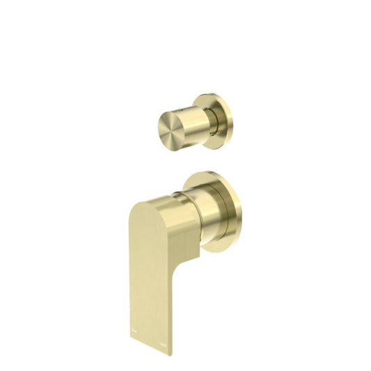 BIANCA SHOWER MIXER WITH DIVERTOR SEPARATE BACK PLATE BRUSHED GOLD