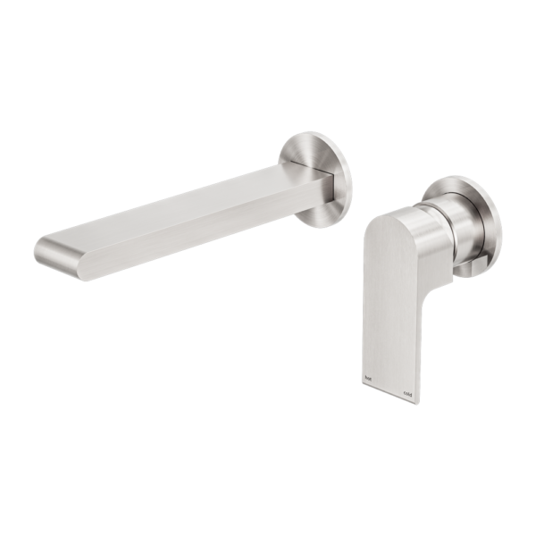 BIANCA WALL BASIN/BATH MIXER SEPARATE BACK PLATE 187MM BRUSHED NICKEL