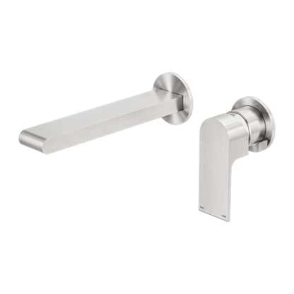 BIANCA WALL BASIN/BATH MIXER SEPARATE BACK PLATE 187MM BRUSHED NICKEL