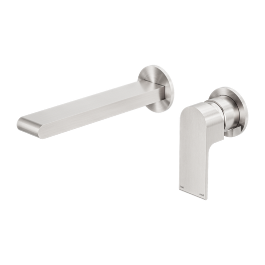 BIANCA WALL BASIN/BATH MIXER SEPARATE BACK PLATE 230MM BRUSHED NICKEL