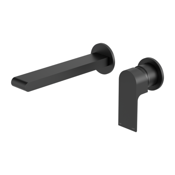 BIANCA WALL BASIN/BATH MIXER SEPARATE BACK PLATE 187MM MATTE BLACK