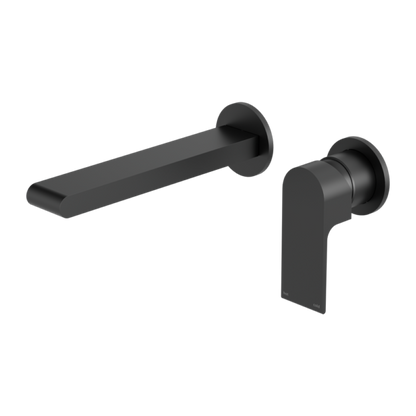 BIANCA WALL BASIN/BATH MIXER SEPARATE BACK PLATE 230MM MATTE BLACK